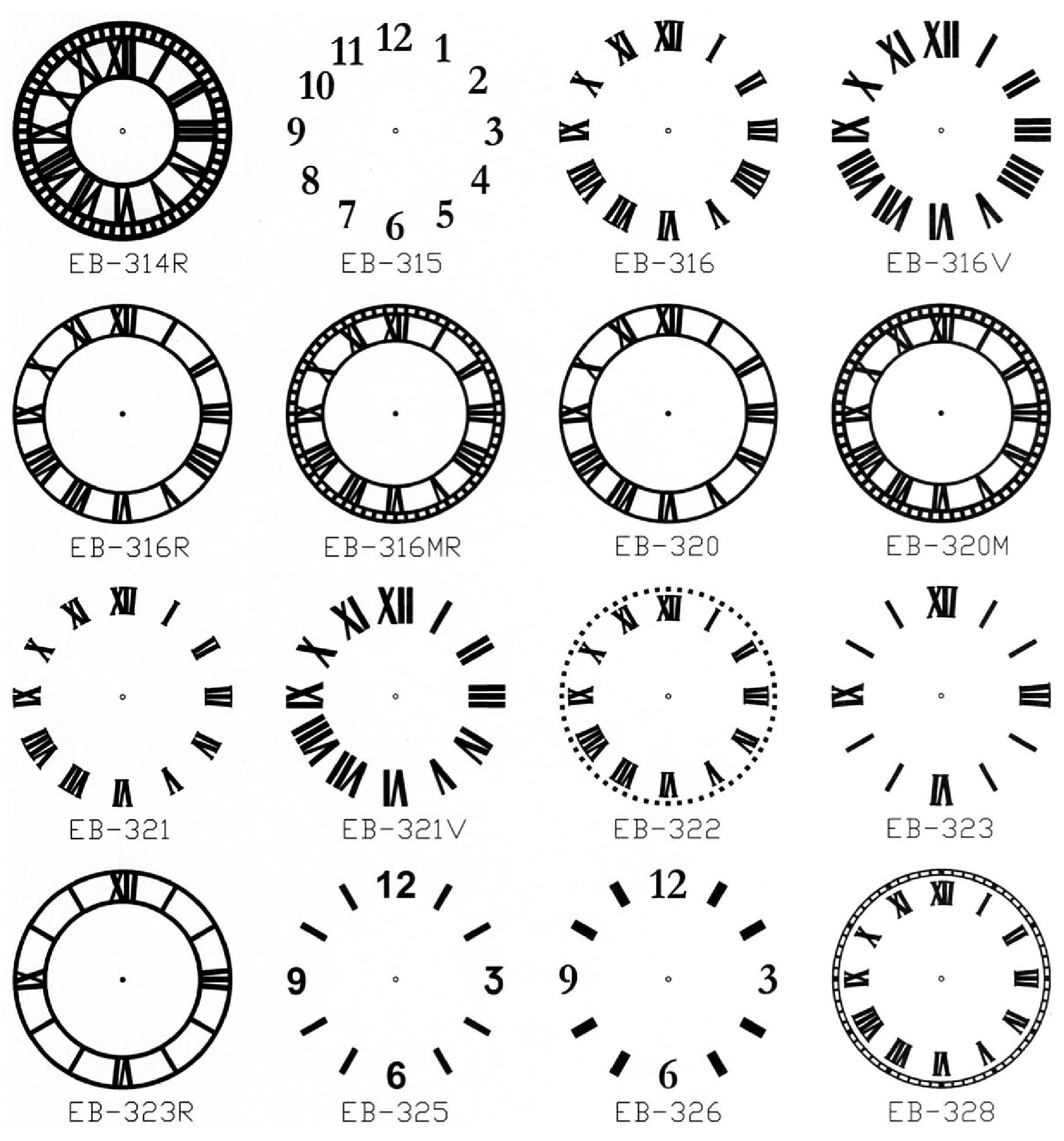 Clock Dials Number Design 